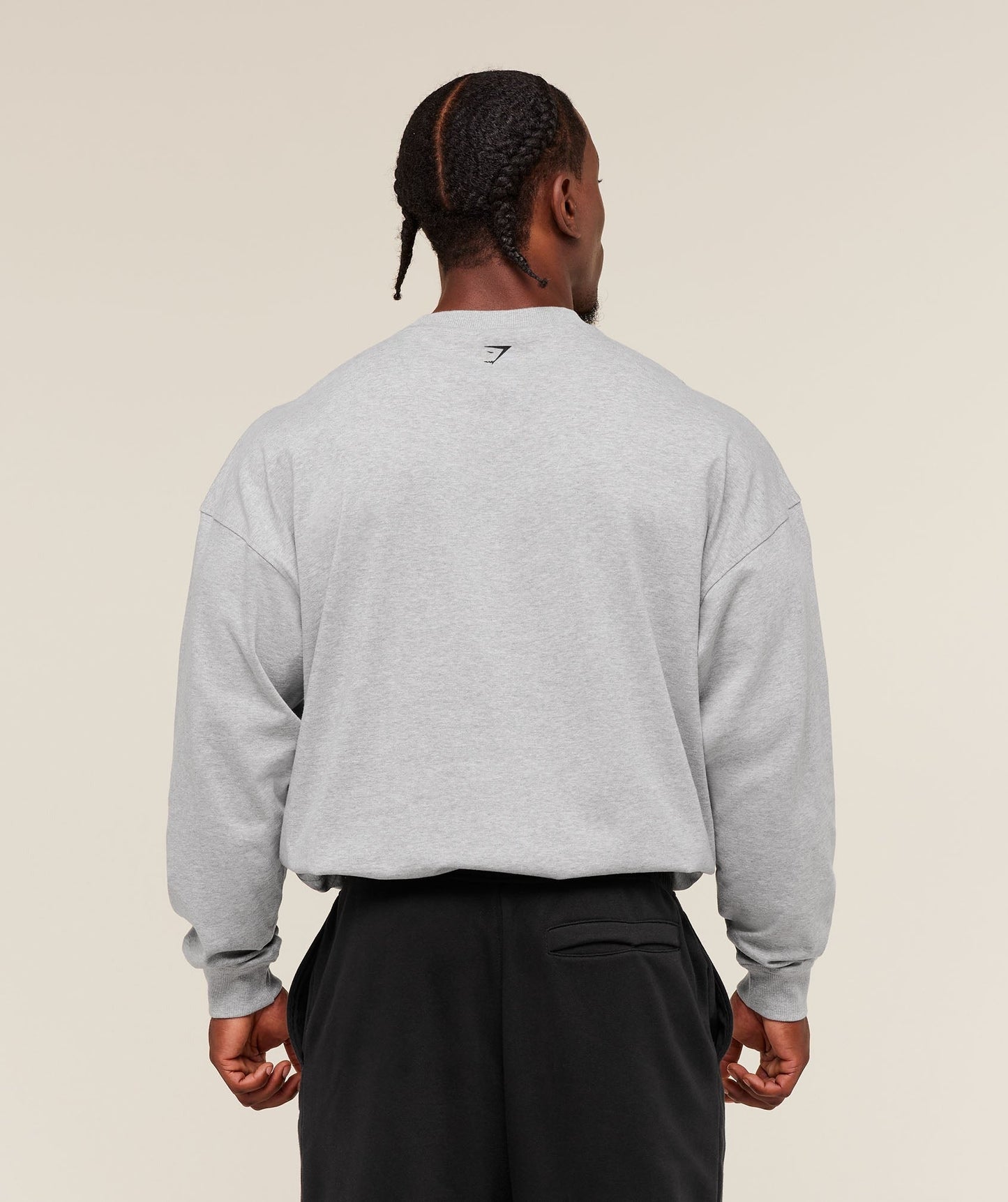 Gymshark Fade Graphic Long Sleeve T-Shirt - Light Grey Core Marl