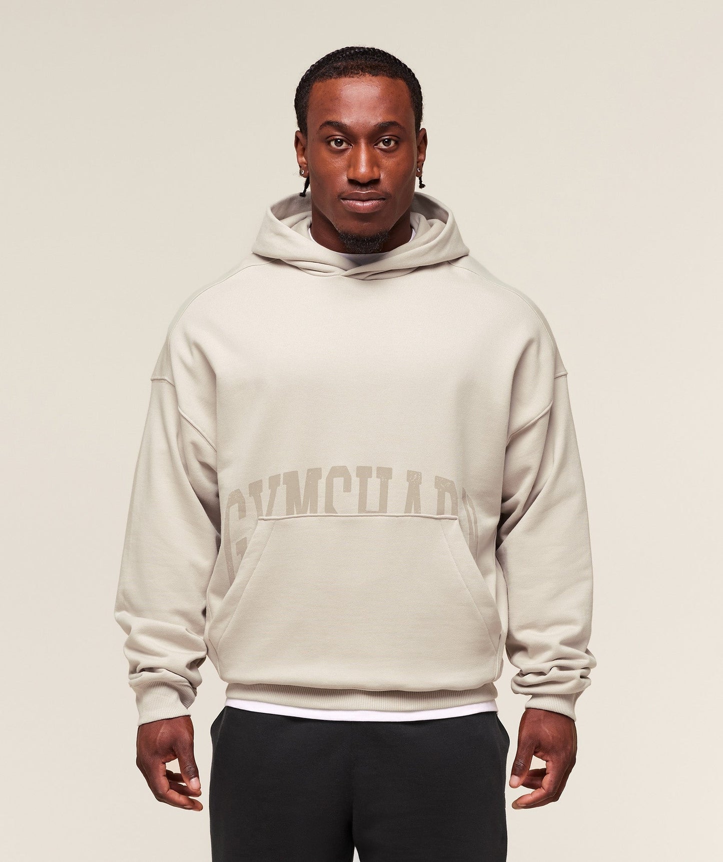 Gymshark Pocket Graphic Hoodie - Pebble Grey