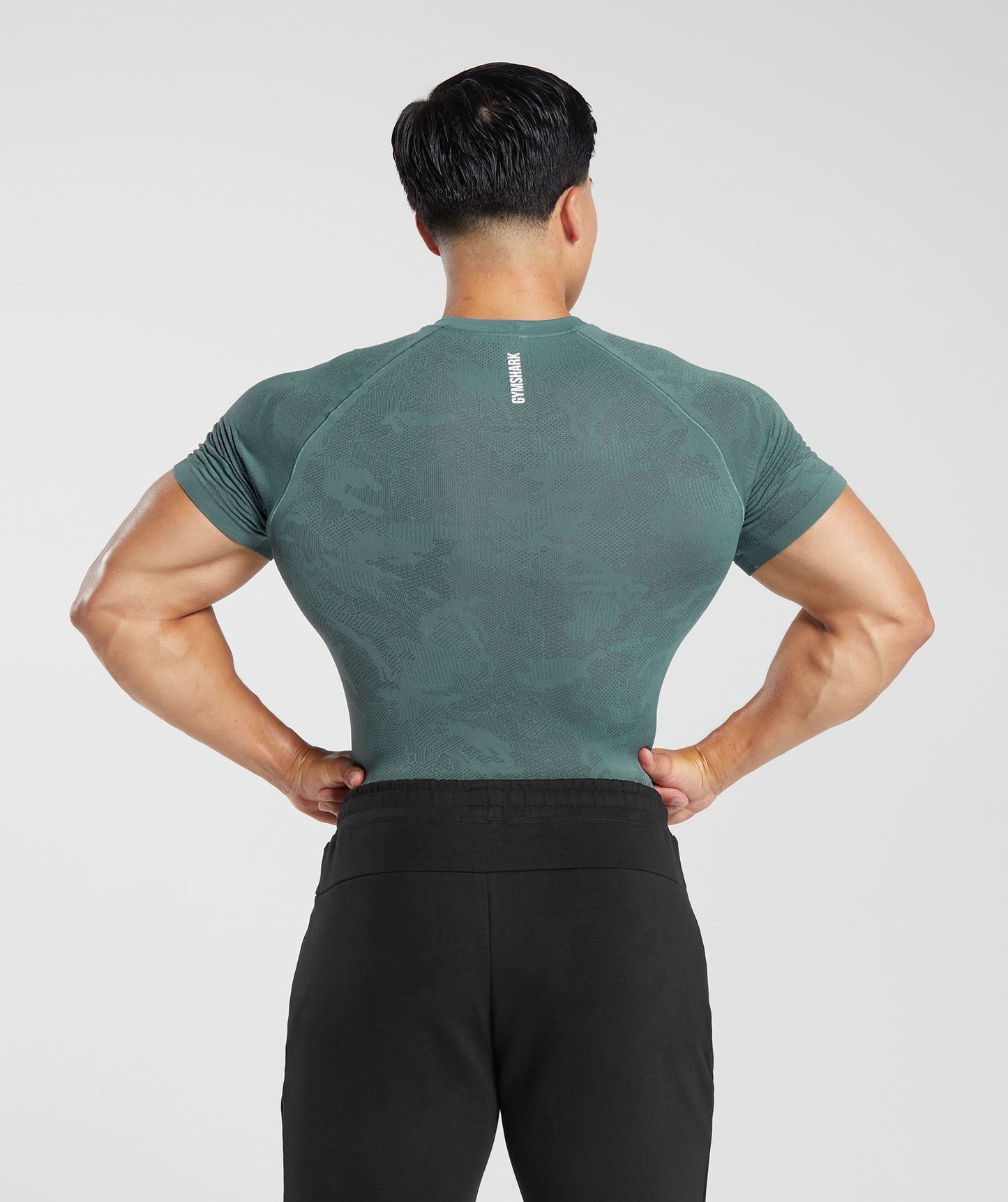 Gymshark Geo Seamless T-Shirt - Thunder Blue/Cosmic Grey