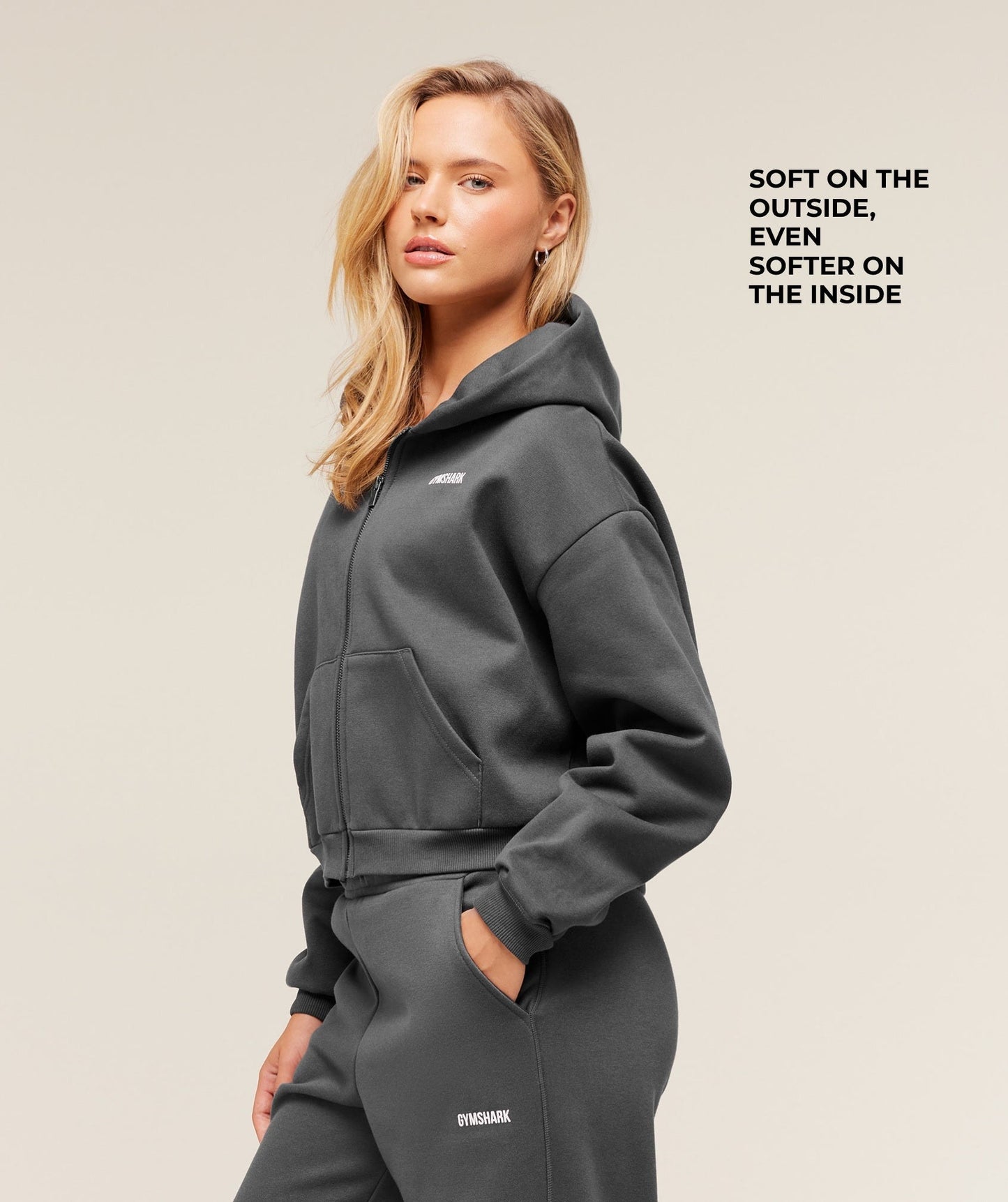 Gymshark Cosy Luxe Zip Through Hoodie - Grey