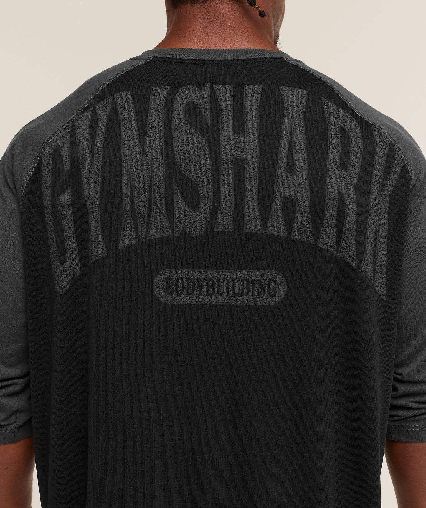 Gymshark 1/3 LS Graphic T-Shirt - Metal Grey/Black