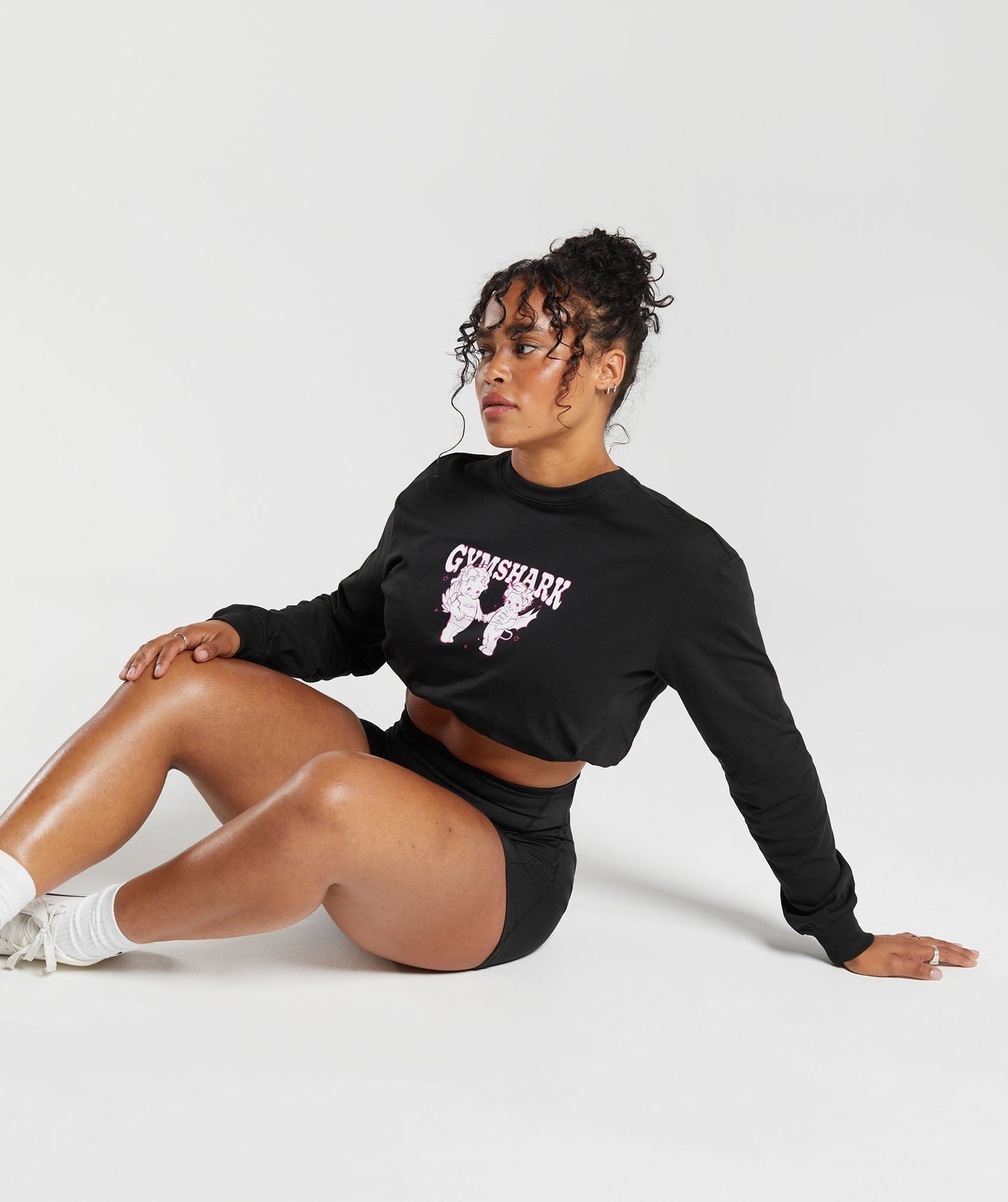 Gymshark Cherub Graphic Long Sleeve Top - Black
