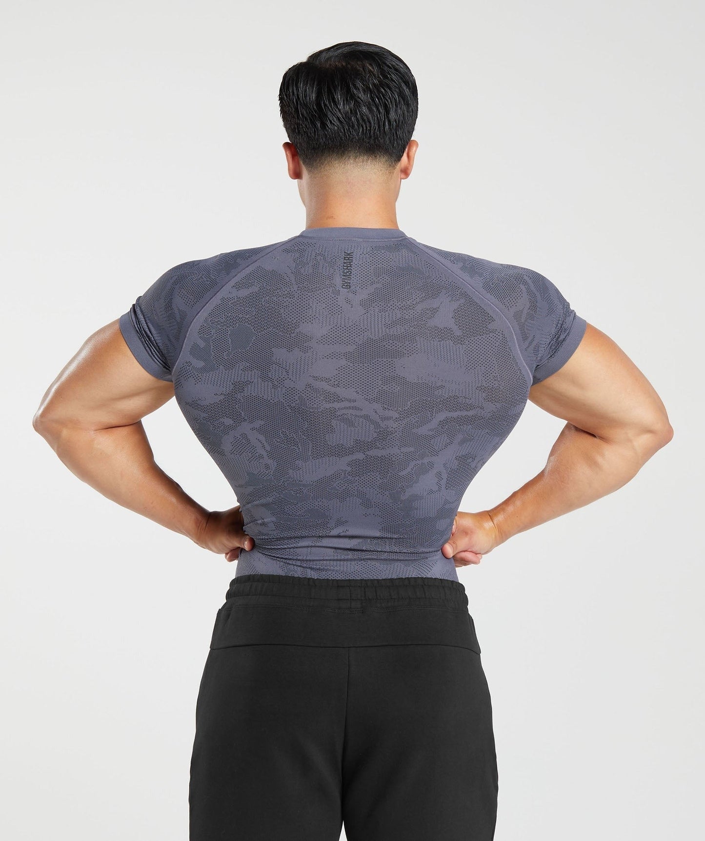 Gymshark Geo Seamless T-Shirt - Dewberry Purple/Black