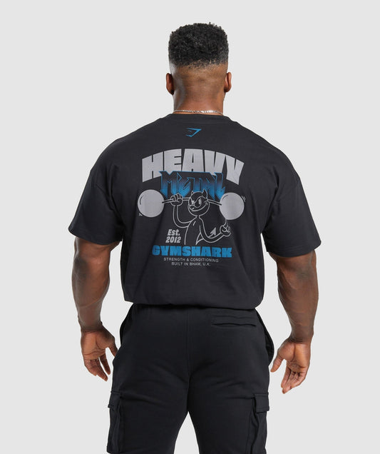 Gymshark Heavy Metal T-Shirt - Black