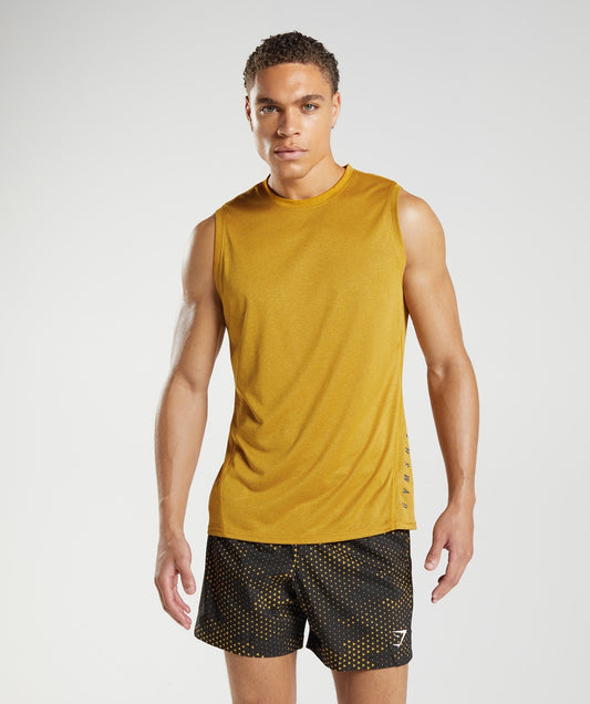 Gymshark Sport Tank - Turmeric Yellow/Black Marl