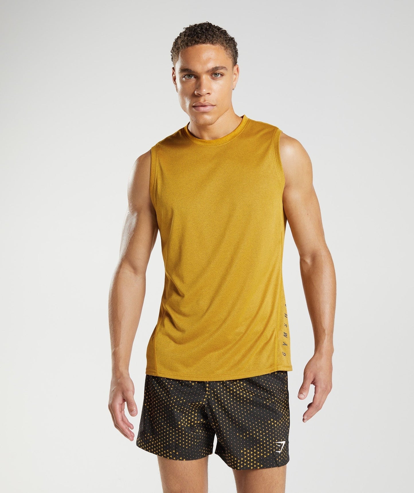 Gymshark Sport Tank - Turmeric Yellow/Black Marl
