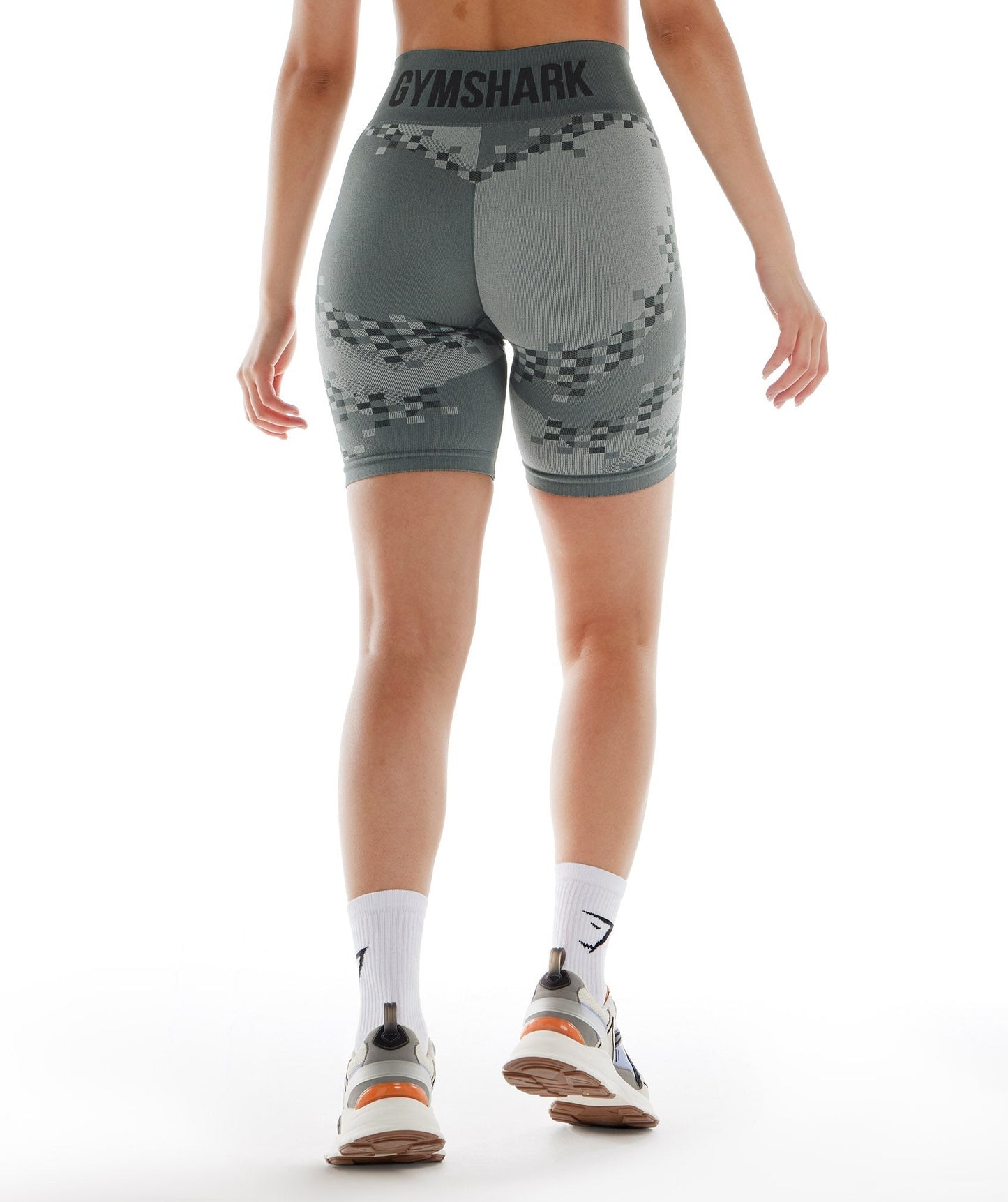 Gymshark Wtflex Cyborg Seamless Cycling Shorts - Charcoal Grey/Black/Light Grey