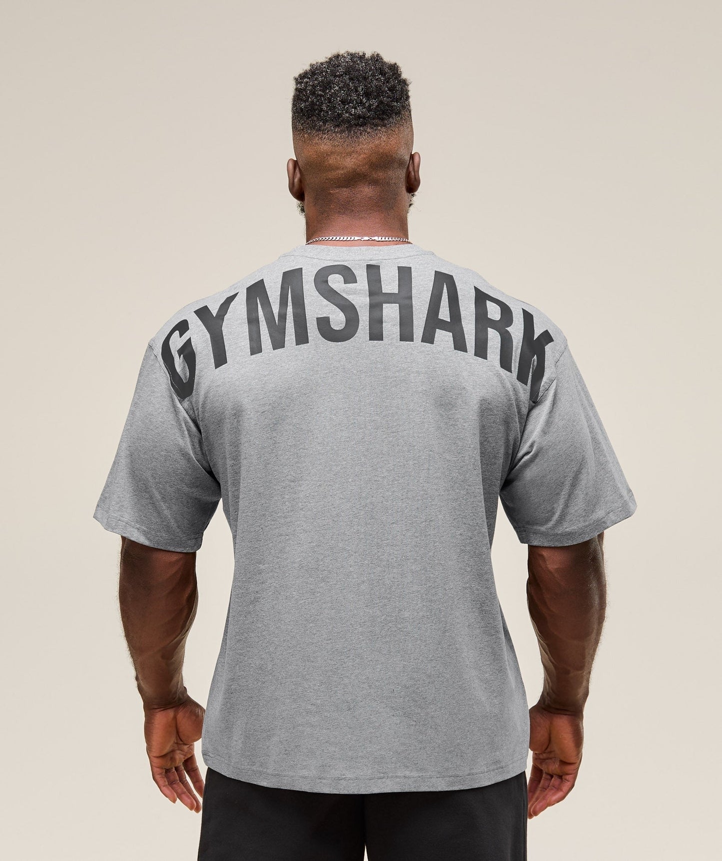 Gymshark Power T-Shirt - Charcoal Core Marl/Black