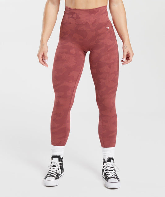 Gymshark Adapt Camo Seamless Leggings - Soft Berry/Sunbaked Pink