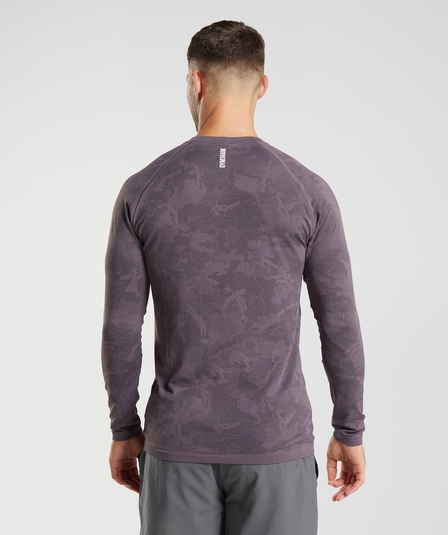 Gymshark Geo Seamless Long Sleeve T-Shirt - Musk Lilac/Black