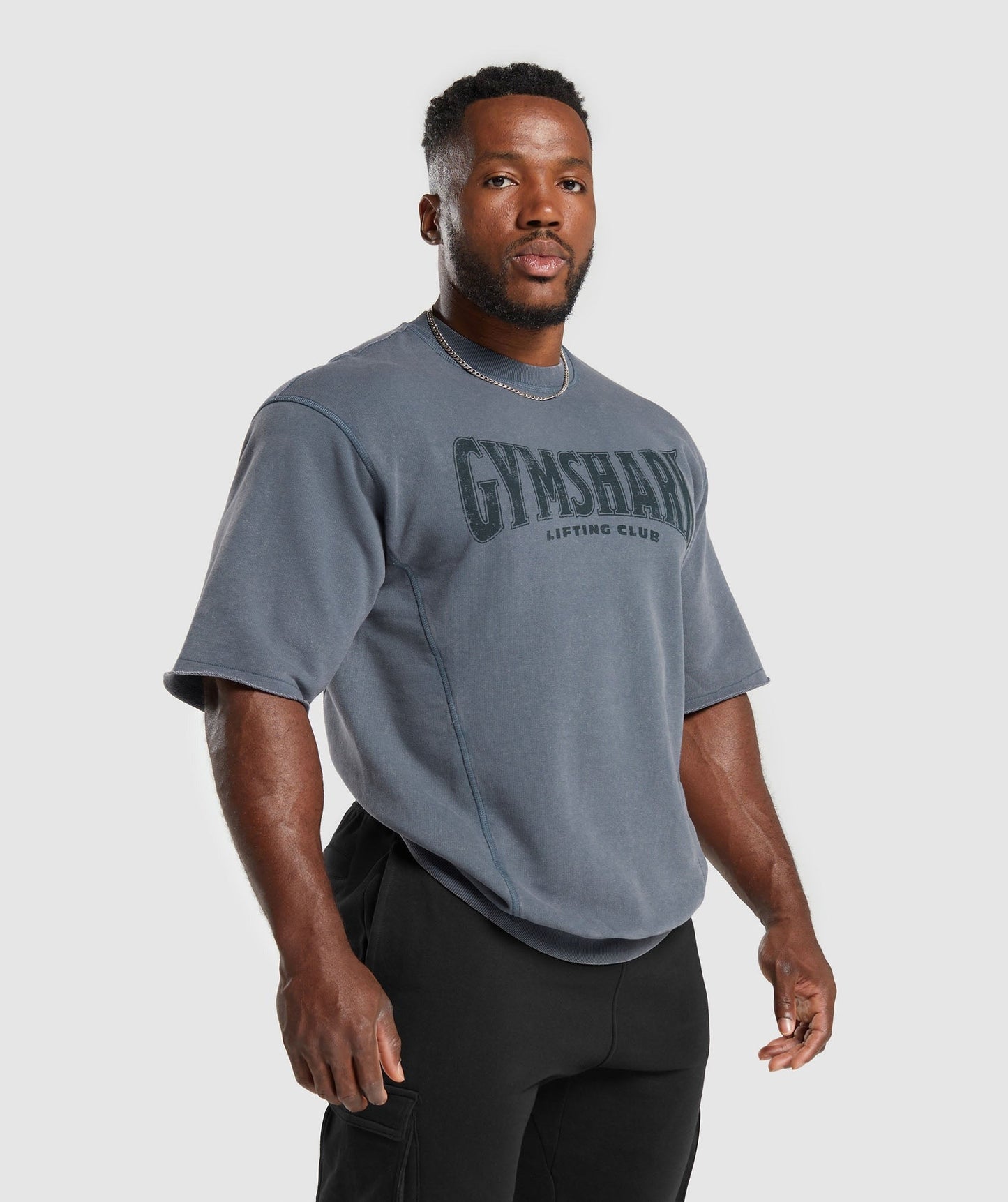 Gymshark Heritage Washed Short Sleeve Crew - Titanium Blue