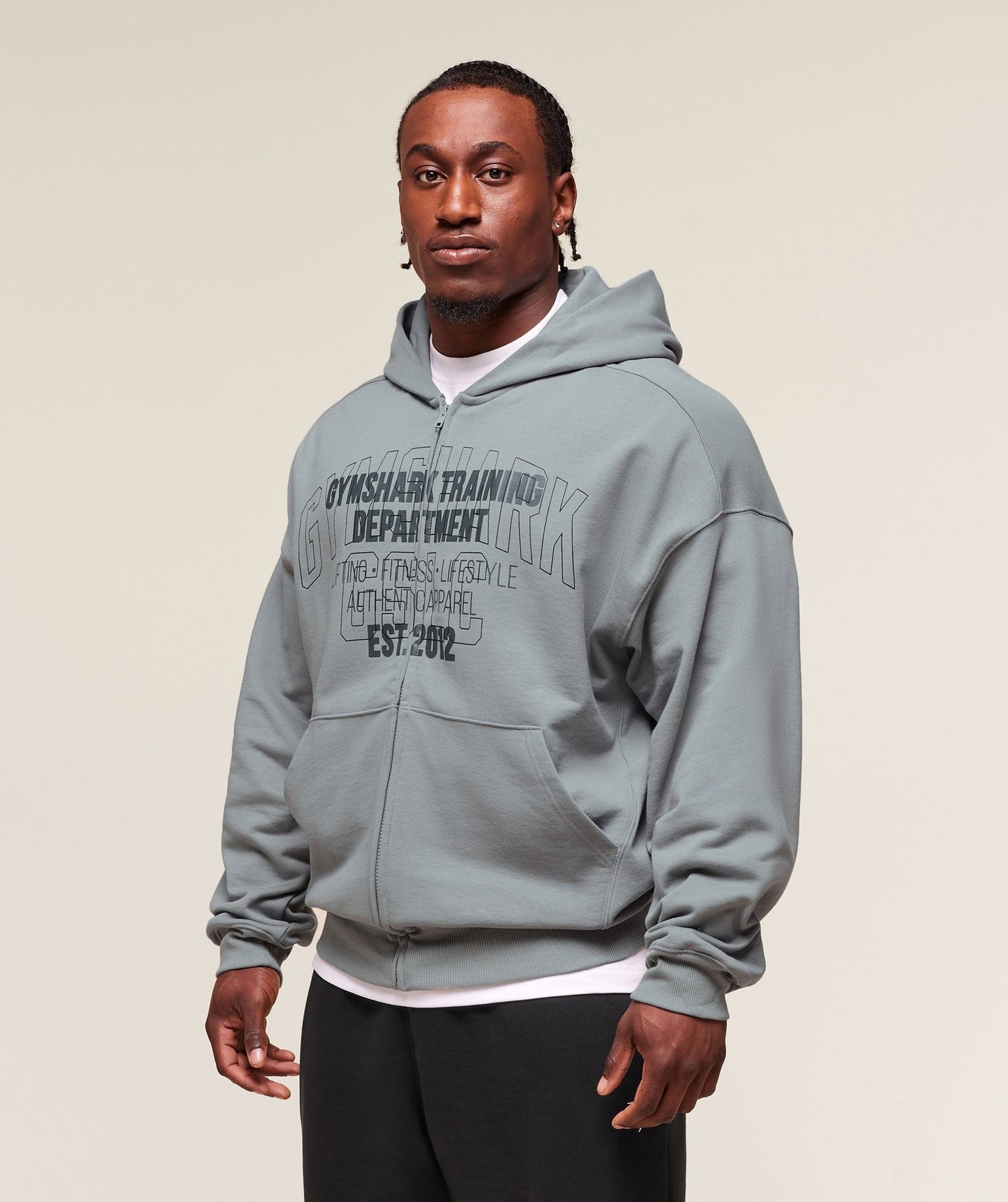 Gymshark Authentic Apparel Zip Up Hoodie - Smokey Grey