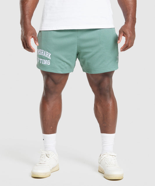 Gymshark Lifting Mesh 5" Shorts - Celeste Blue