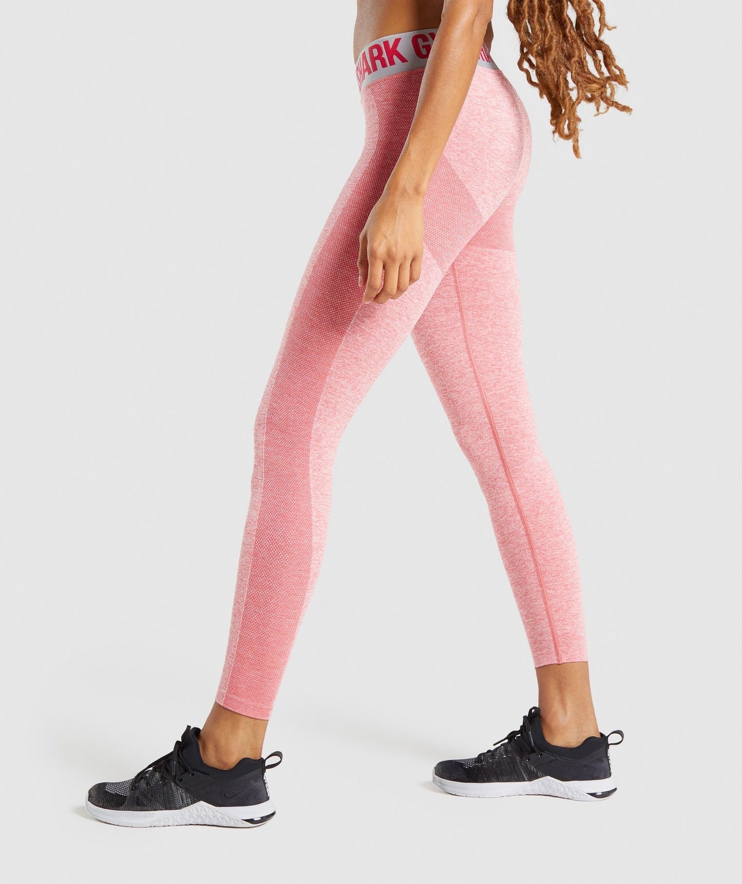 Gymshark Flex Low Rise Leggings - Red Marl/Light Grey