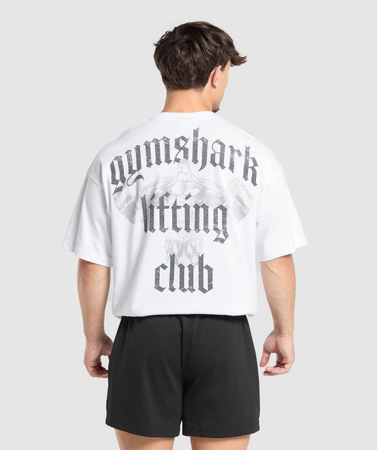 Gymshark Lifting Club T-Shirt - White/Pitch Grey