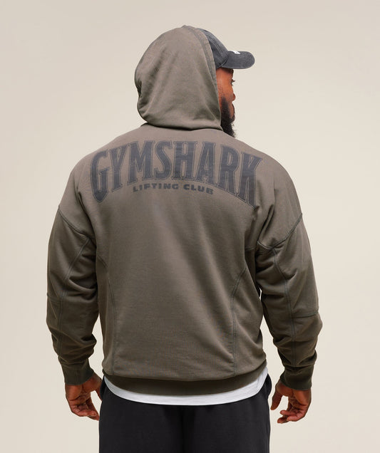 Gymshark Heritage Washed Hoodie - Strength Green