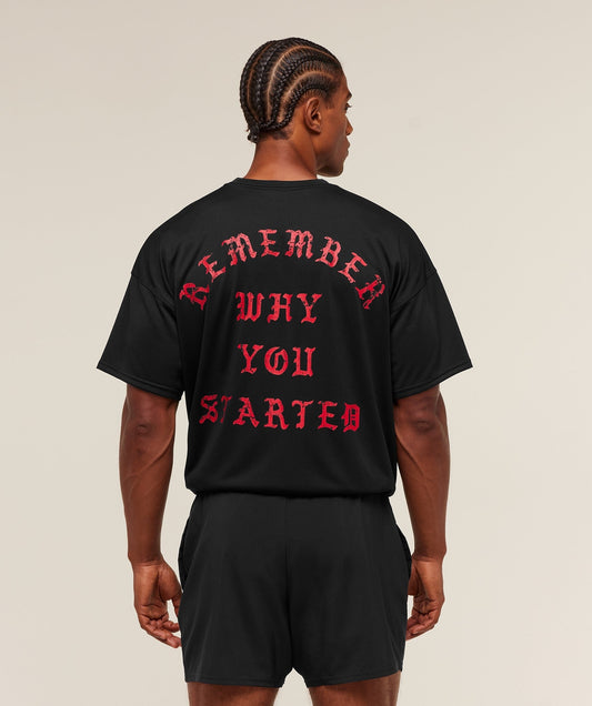 Gymshark Remember Why You Started T-Shirt - Black