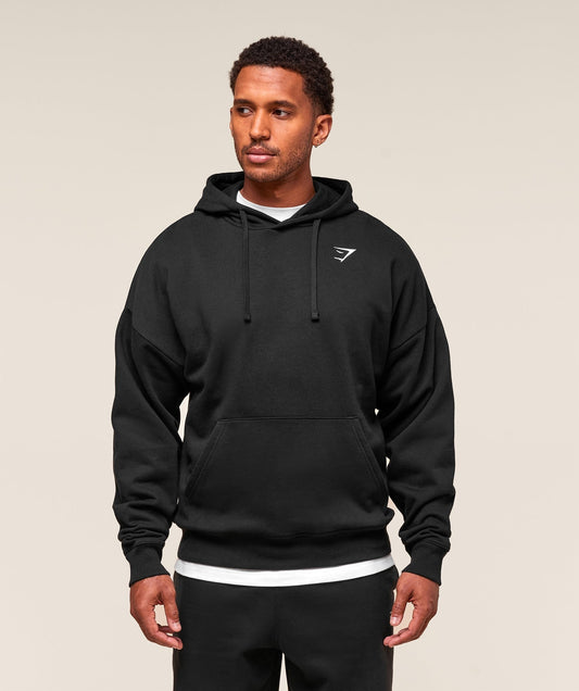 Gymshark Crest Oversized Hoodie - Black