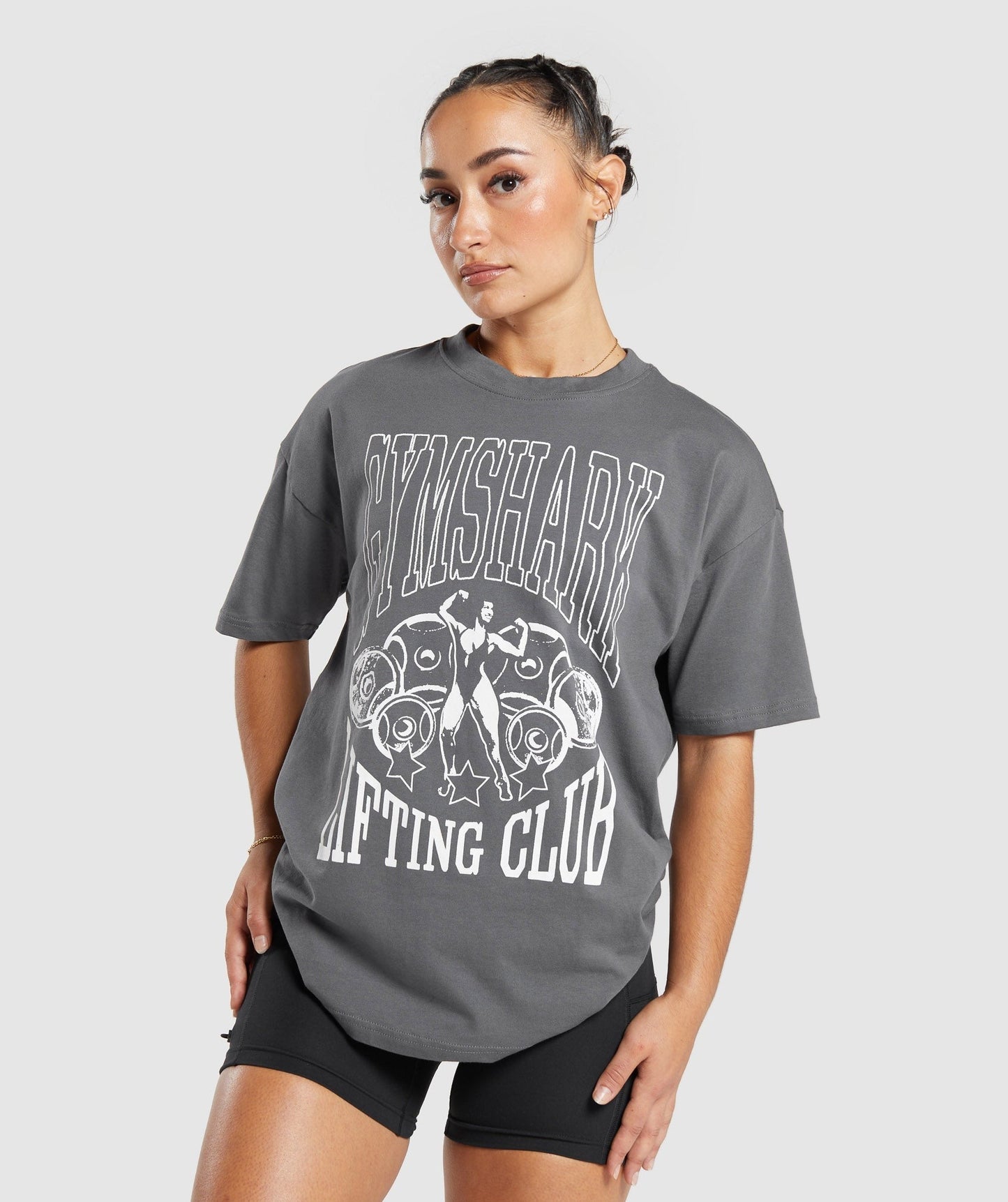 Gymshark Lifting Graphic Oversized T-Shirt - Dark Grey