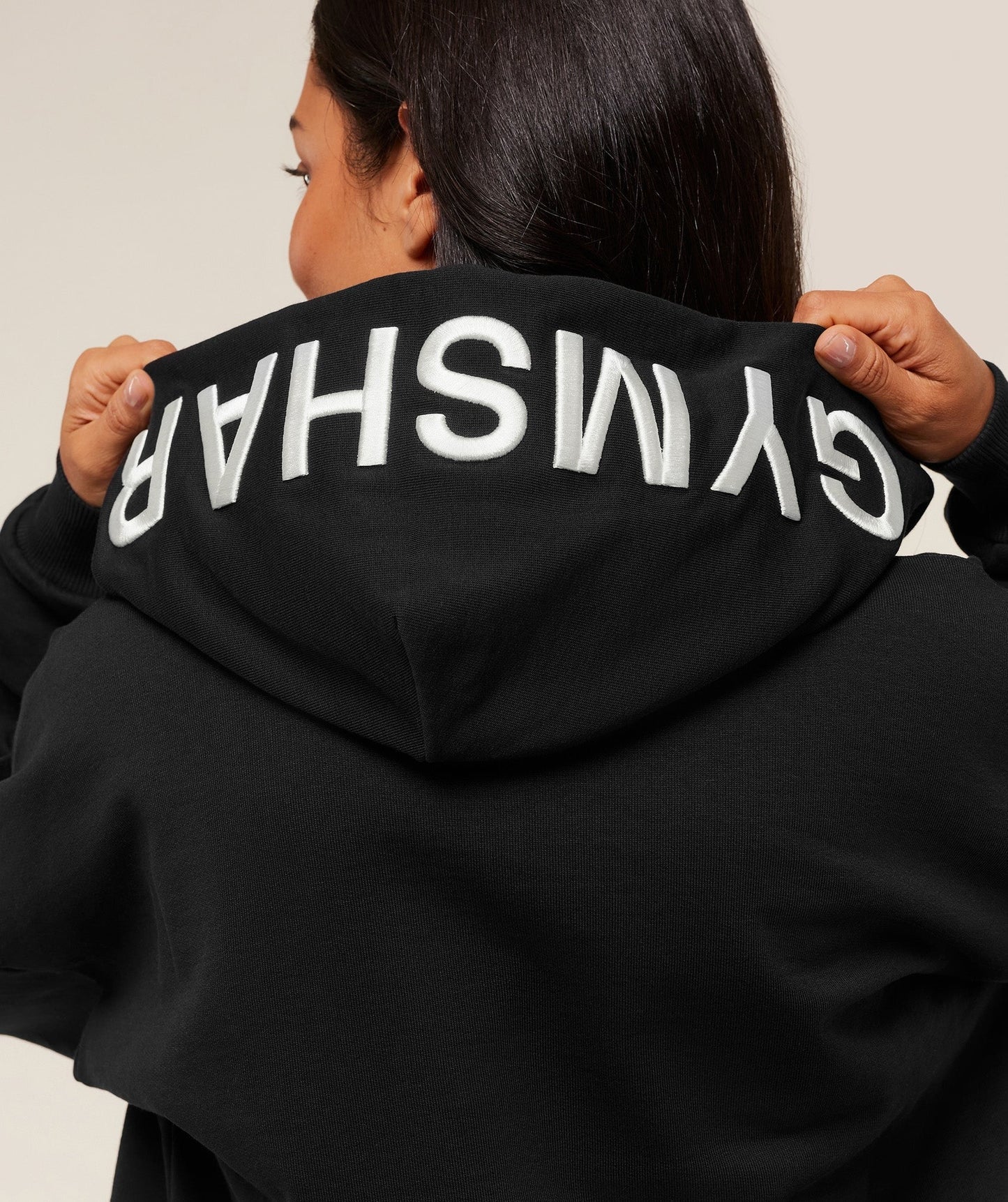 Gymshark Embroidered Zip Up Hoodie - Black