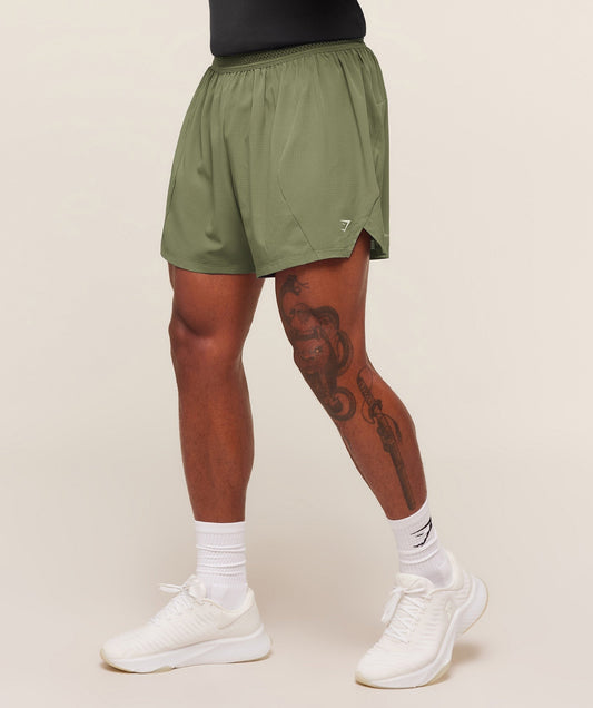 Gymshark Running 5" Shorts - GS Grounded Green