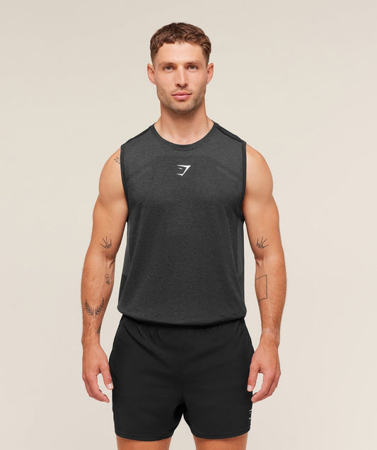 Gymshark Lightweight Seamless Tank - Black/Silhouette Grey