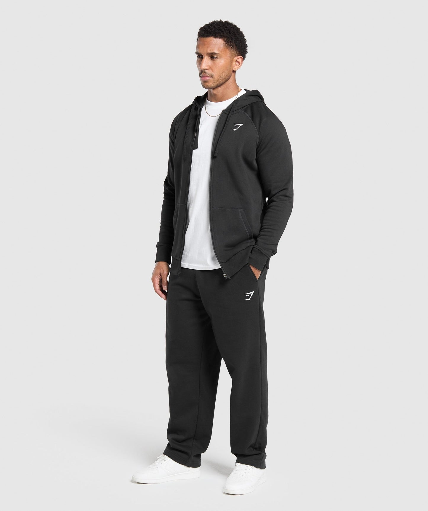 Gymshark Crest Zip Up Hoodie - Black