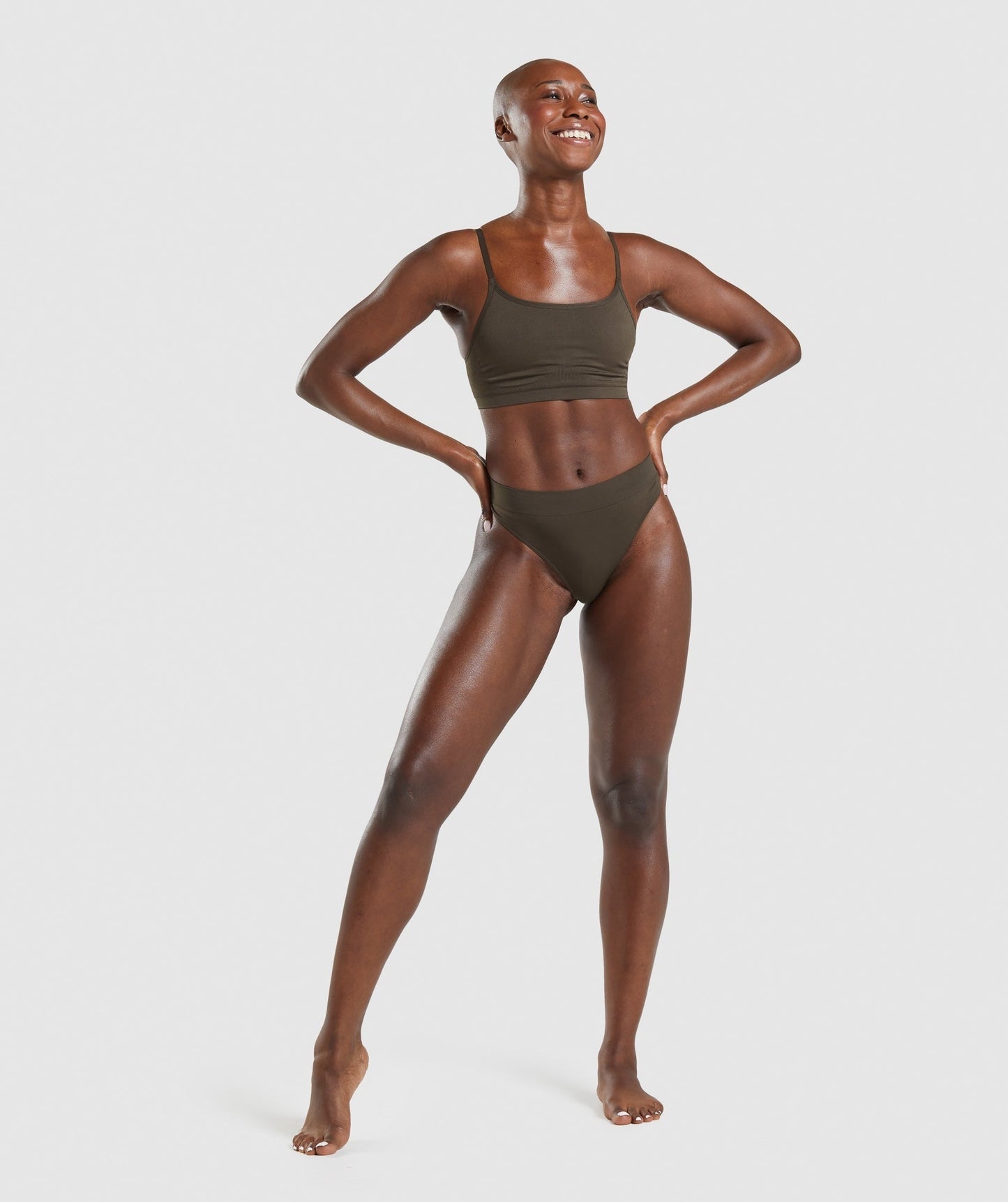 Gymshark Seamless Scoop Neck Bralette - Espresso Brown