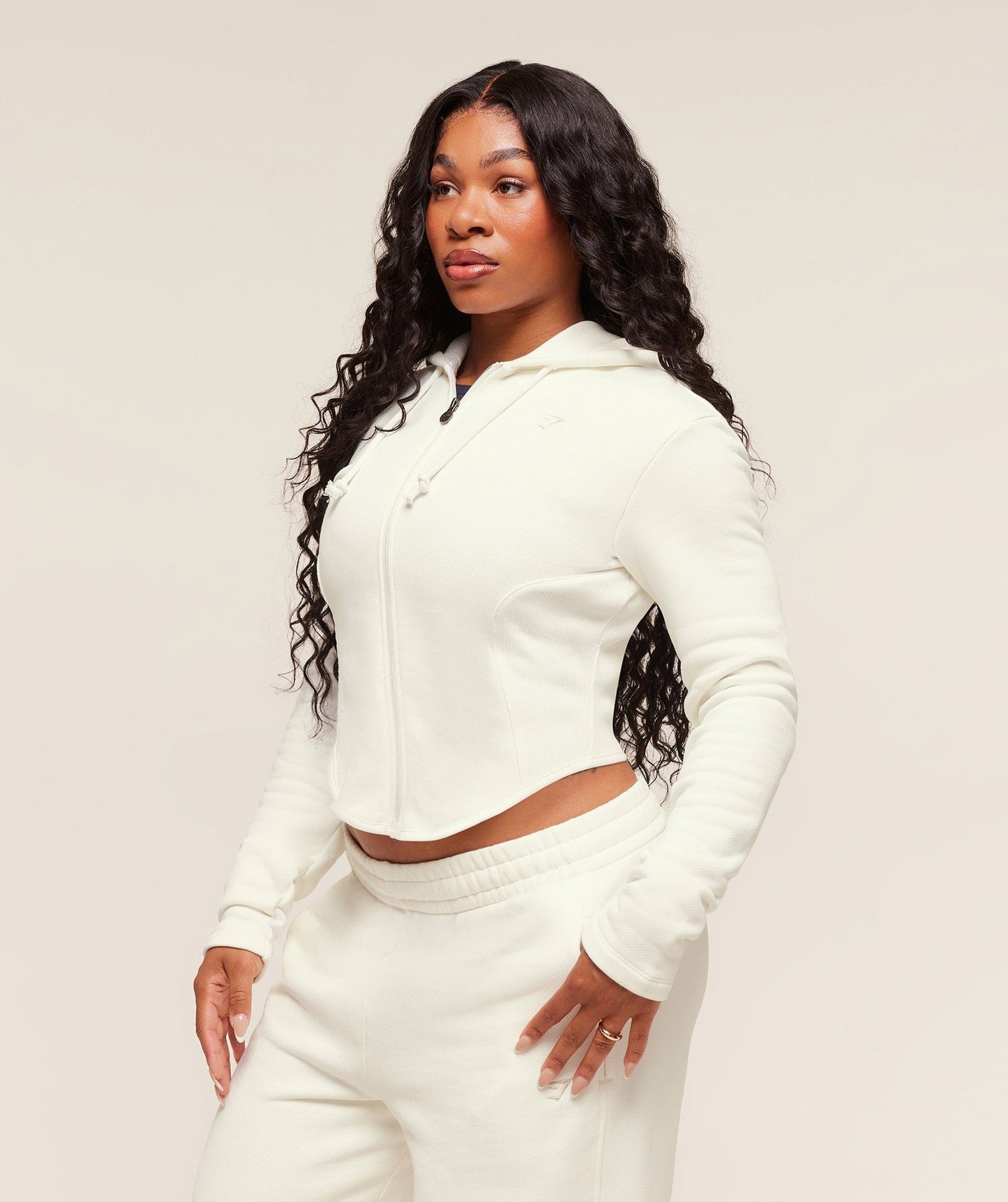Gymshark x Analis Zip Up Hoodie - Soft White