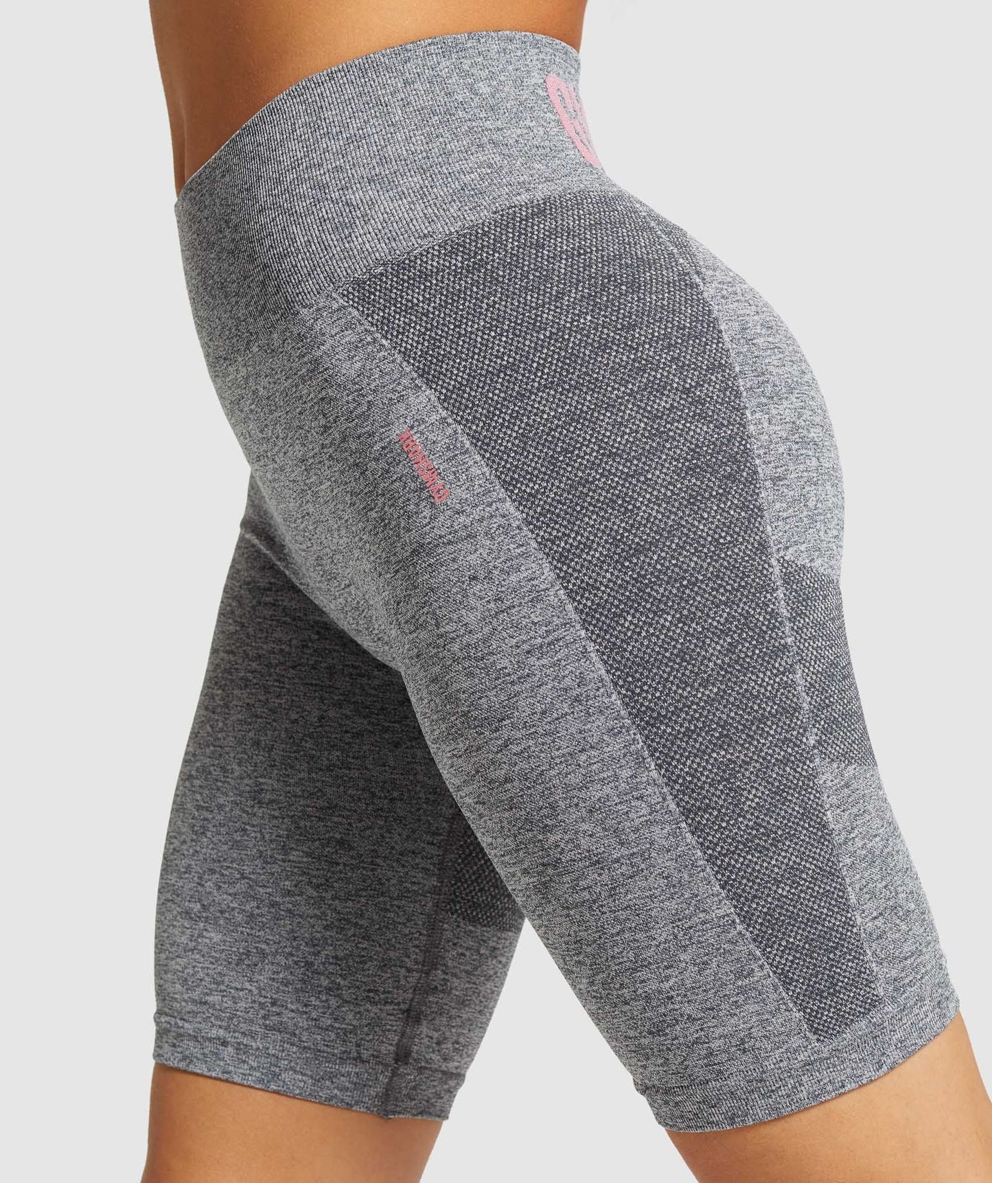 Gymshark Flex Cycling Shorts - Charcoal Marl/Pink