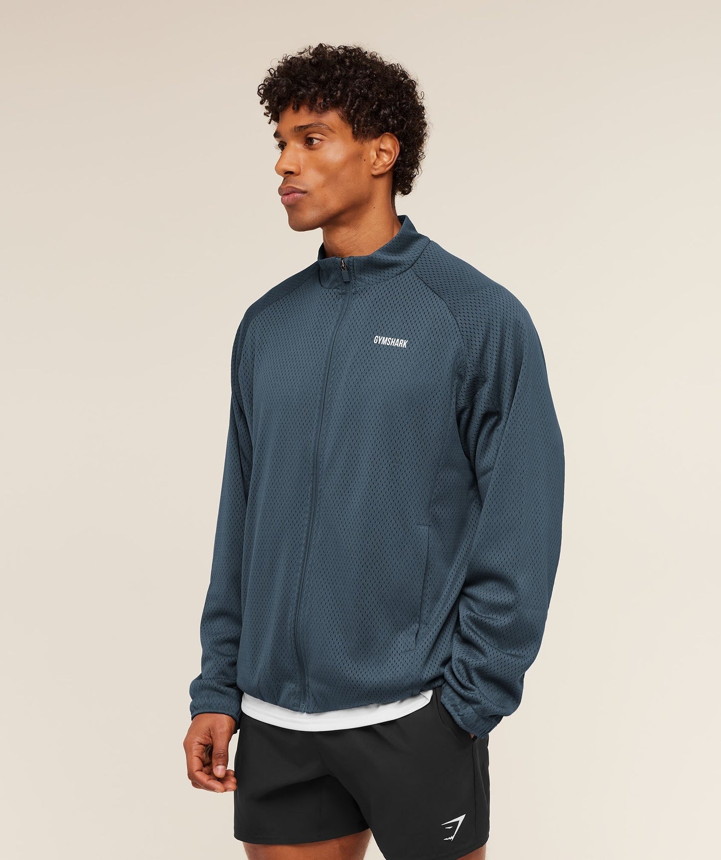 Gymshark Train Zip Through Jacket - Stealth Blue