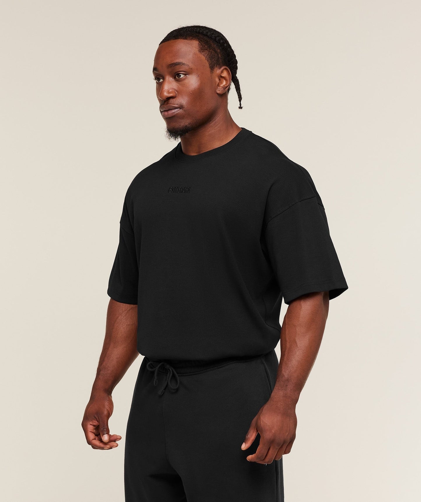 Gymshark Oversized Premium Ribbed T-Shirt - Black