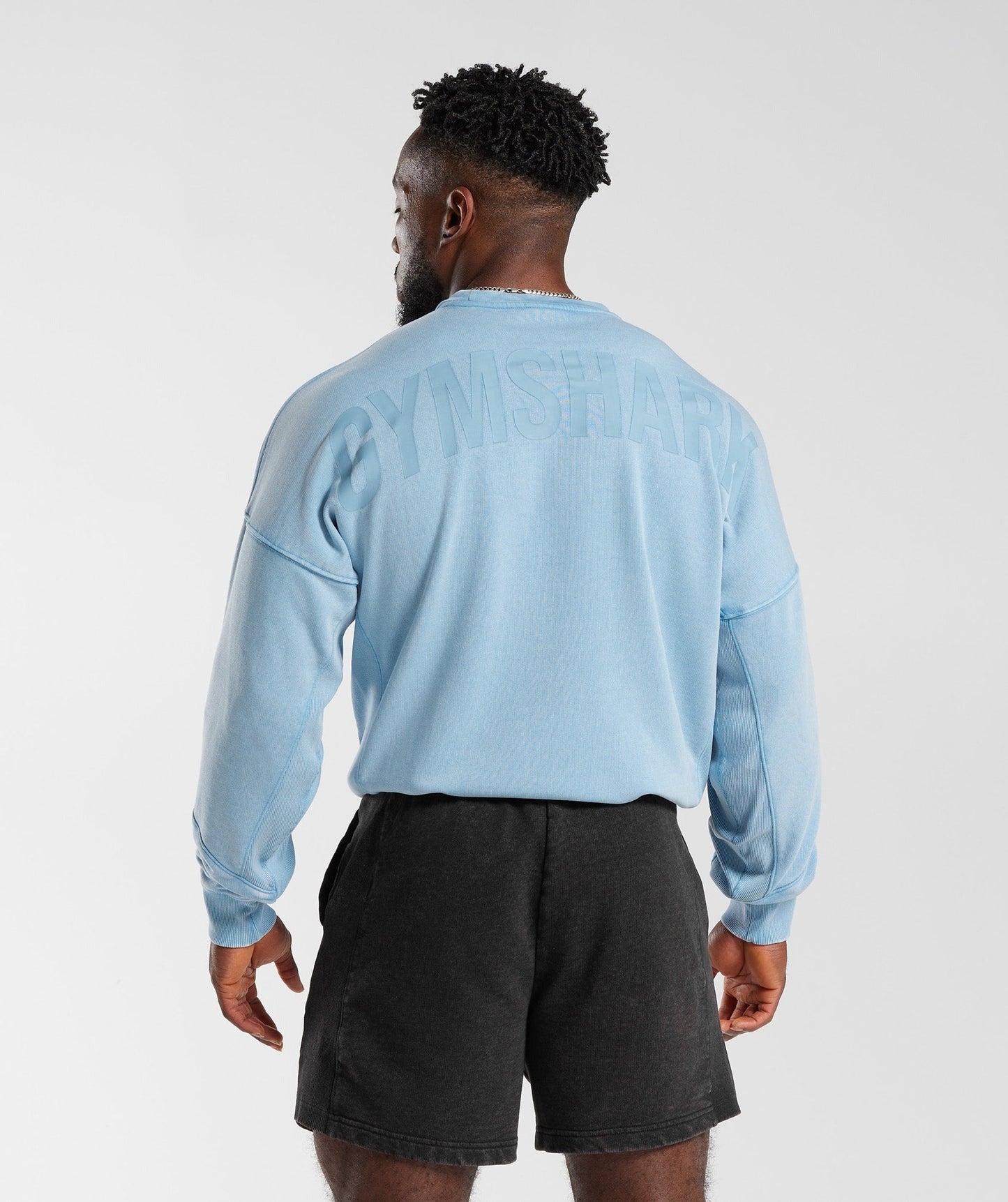 Gymshark Power Washed Crew - Ozone Blue