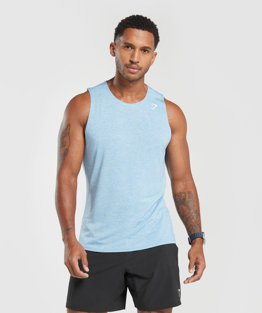 Gymshark Arrival Marl Tank - Ozone Blue/Skyline Blue Marl