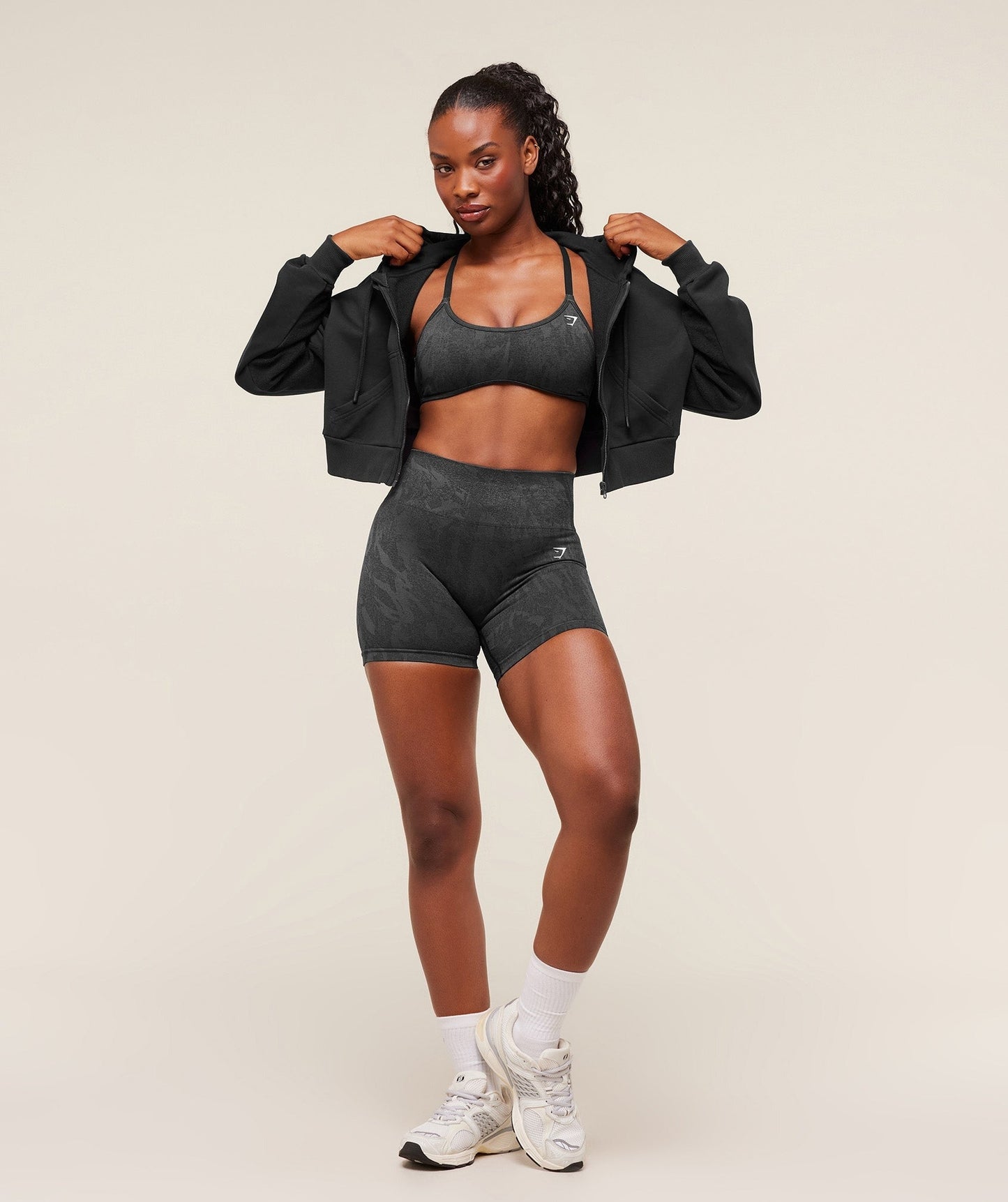 Gymshark Power Midi Zip Hoodie - Black