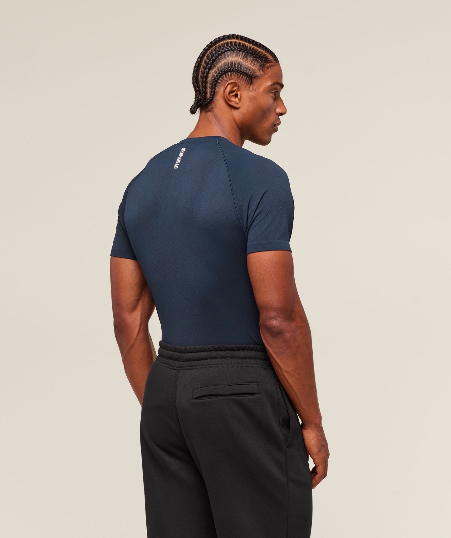 Gymshark Geo Seamless T-Shirt - Navy/Heavy Blue