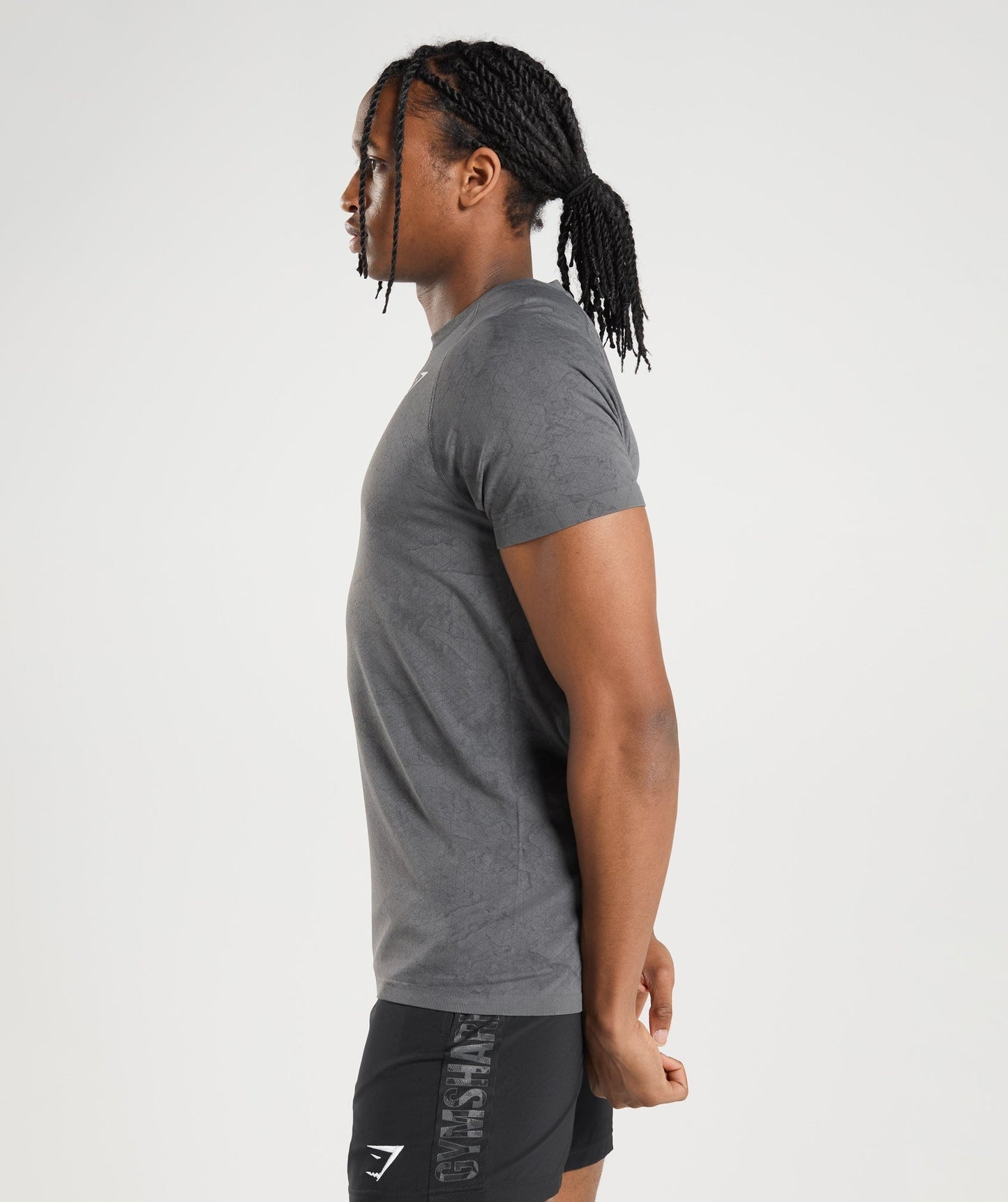 Gymshark Geo Seamless T-Shirt - Charcoal Grey/Black