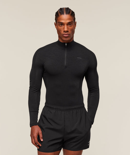 Gymshark everywear Warp Knit 1/4 Zip - Black