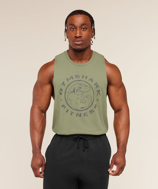Gymshark Legacy Drop Arm Tank - Grounded Green