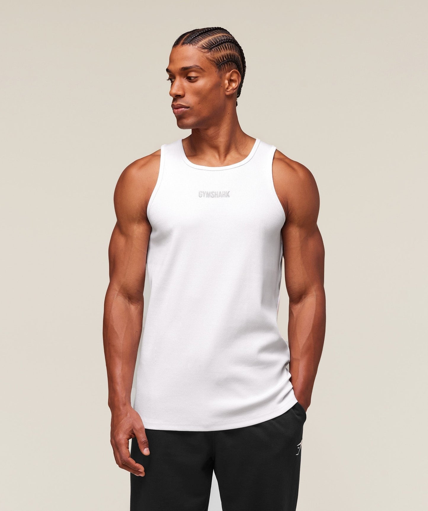 Gymshark Premium Ribbed Tank - White
