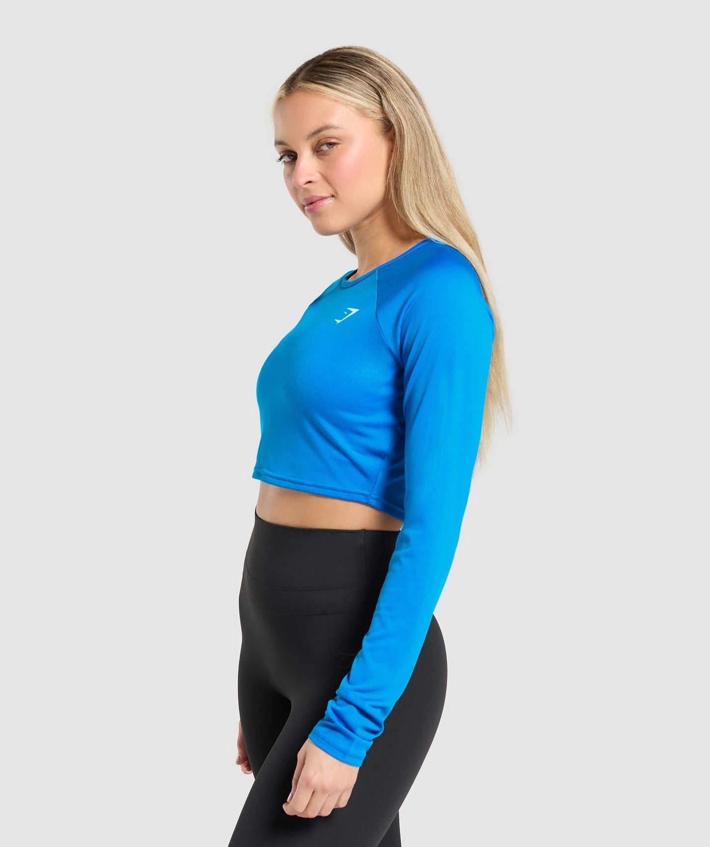 Gymshark Training Long Sleeve Crop Top - Barbell Blue