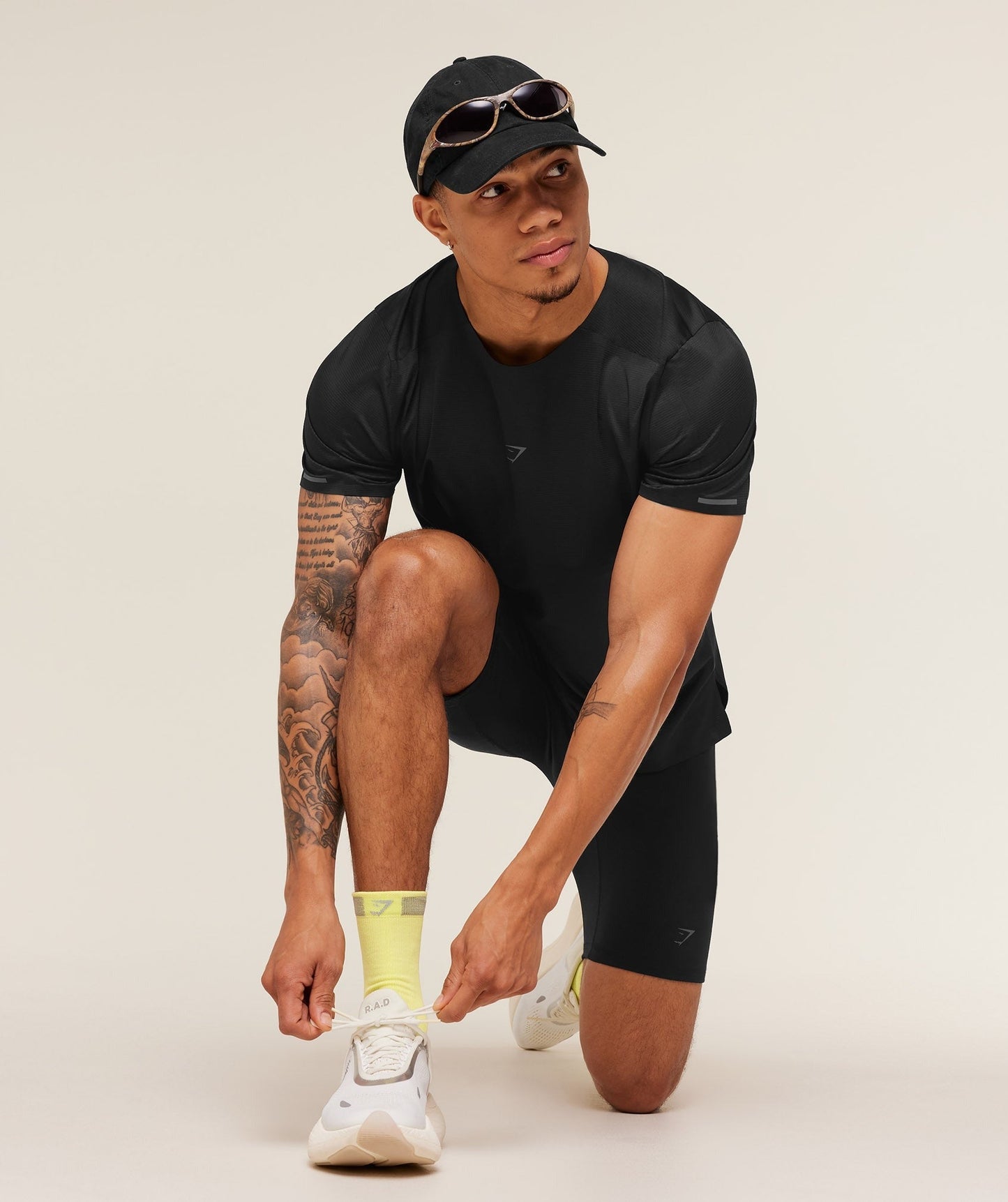 Gymshark Running Elite Crew Sock Single - Sorbet Yellow