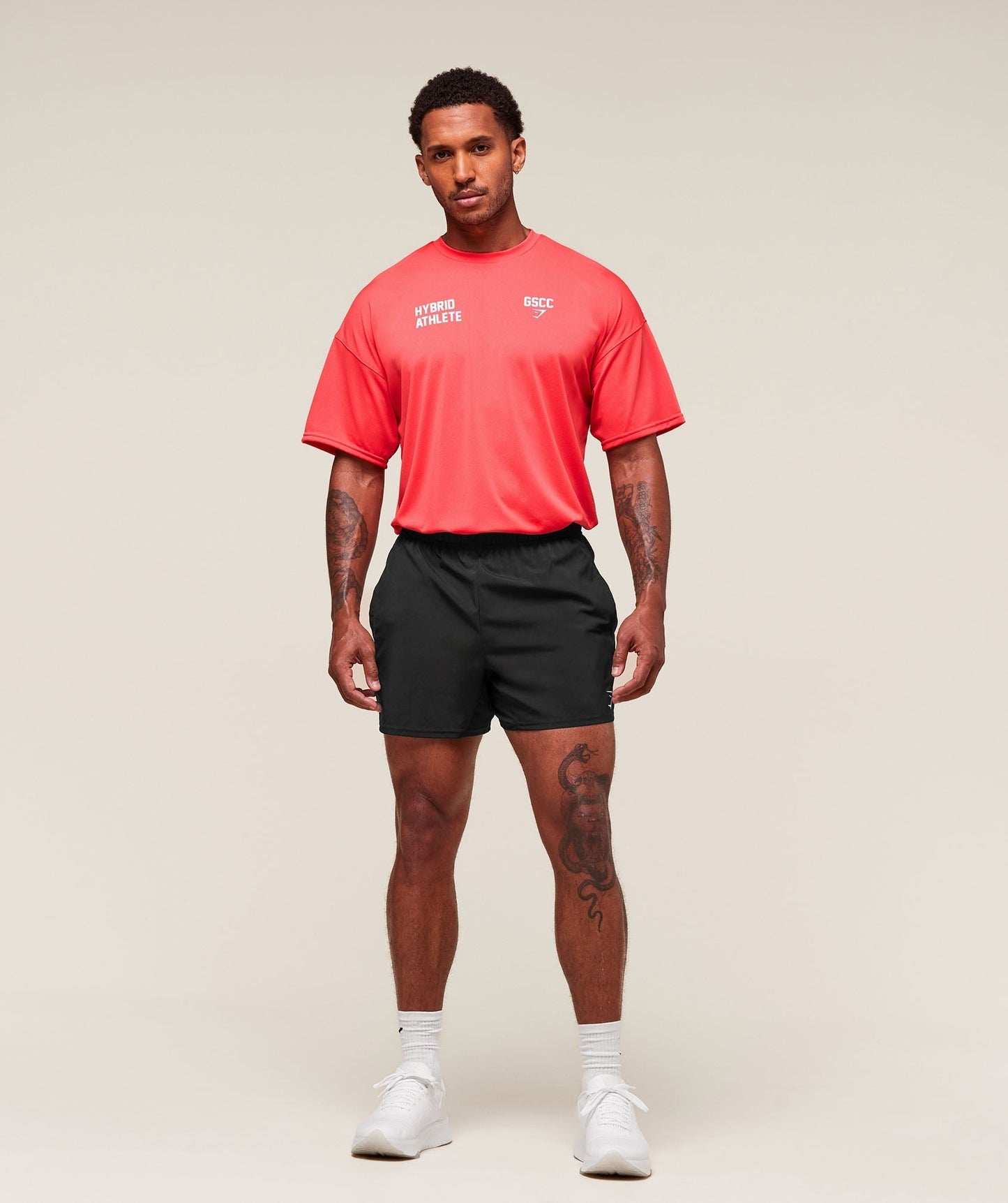 Gymshark Hybrid Athlete T-Shirt - Coral Red