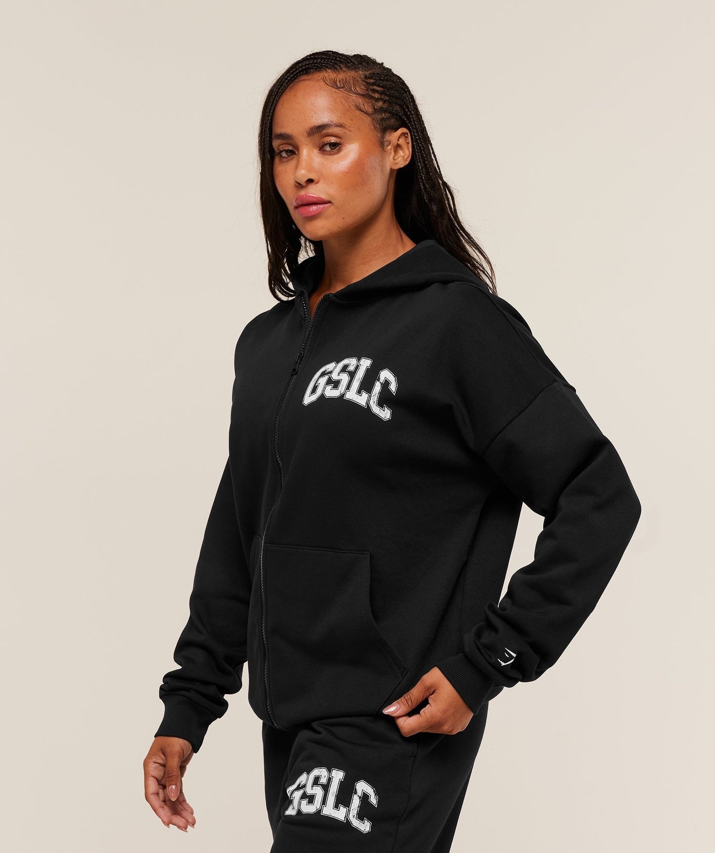Gymshark GSLC Graphic Zip Up Hoodie - Black