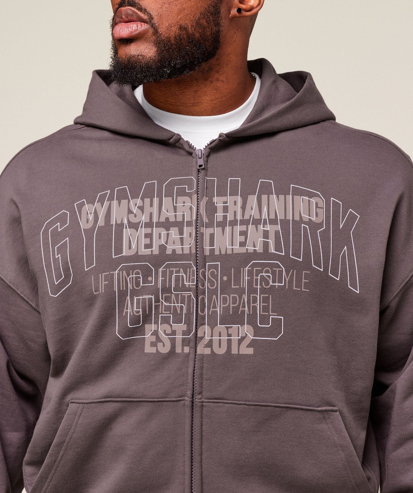 Gymshark Authentic Apparel Zip Up Hoodie - Brushed Purple