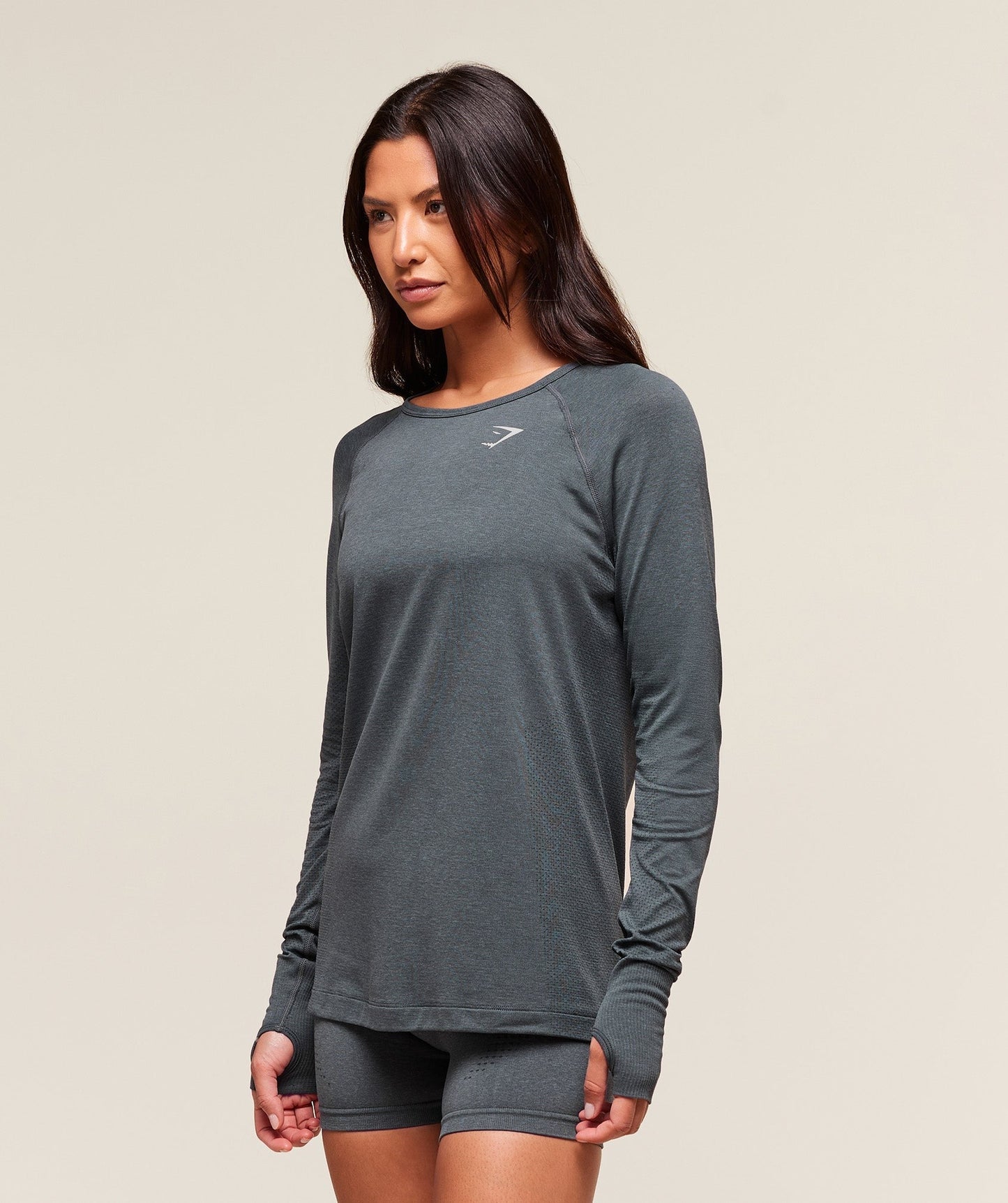 Gymshark Vital Seamless Light Long Sleeve Top - Strong Grey/Marl