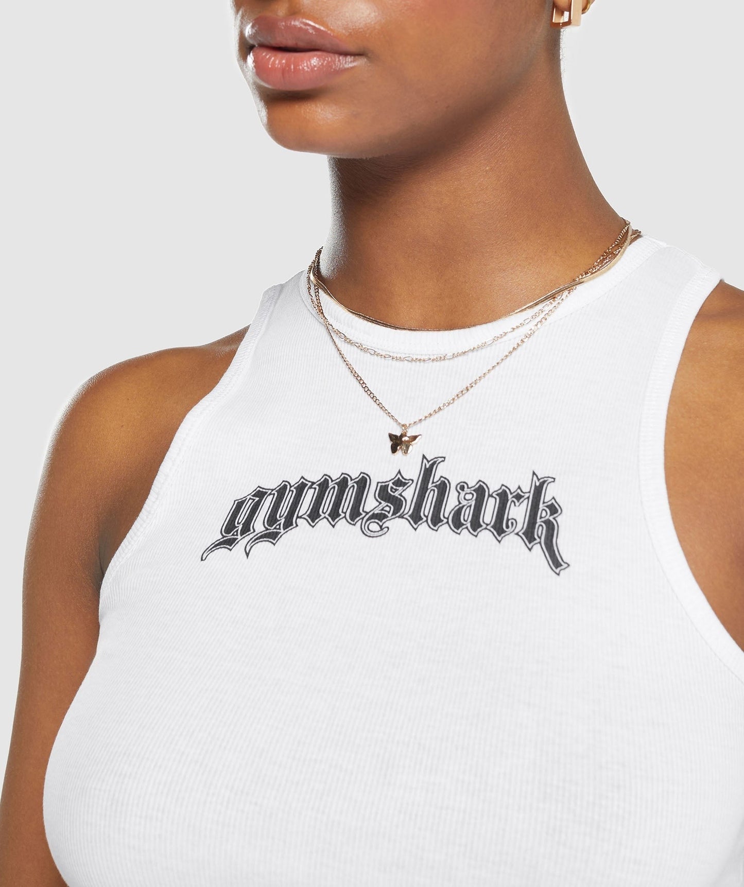 Gymshark Heavy Flex Graphic Midi Tank - White