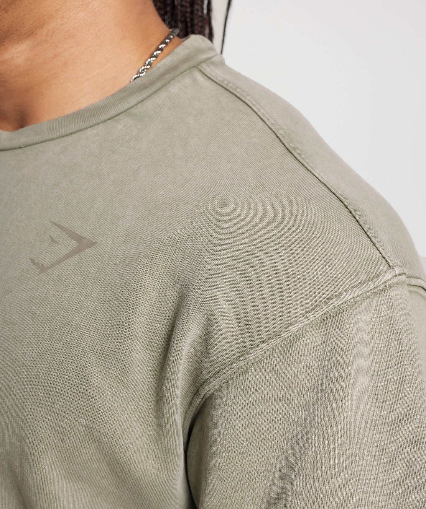 Gymshark Power Washed Short Sleeve Crew - Ecru Brown