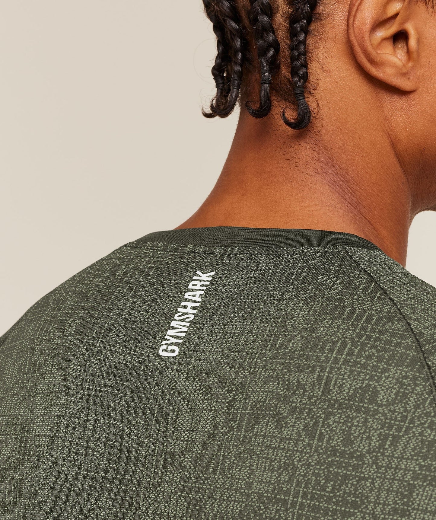 Gymshark Geo Seamless Grid T-Shirt - Strength Green/Haze Green