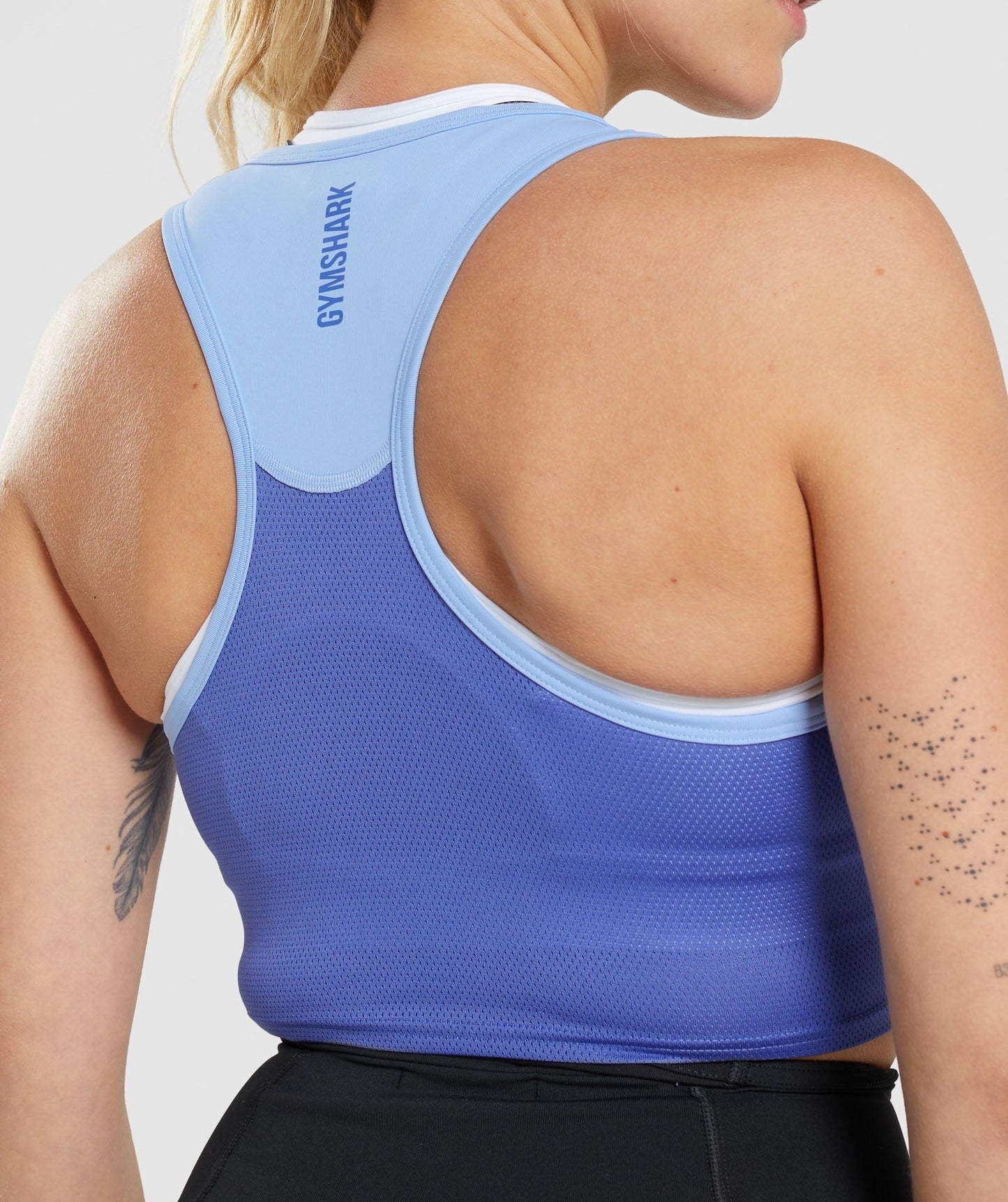 Gymshark Pulse Crop Tank - Moonstone Blue/Court Blue